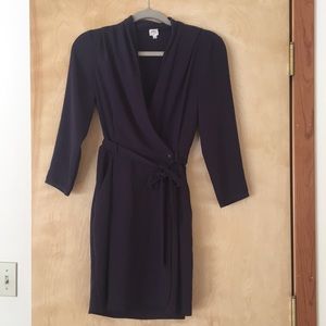 Aritzia silk wrap mini dress